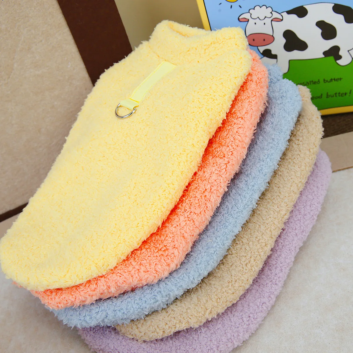 Pull Chien Izefia – Polaire Corail Motif Fruits, Doublure Douce – Taille XL (dos 35 Cm, Poitrail 47 Cm)
