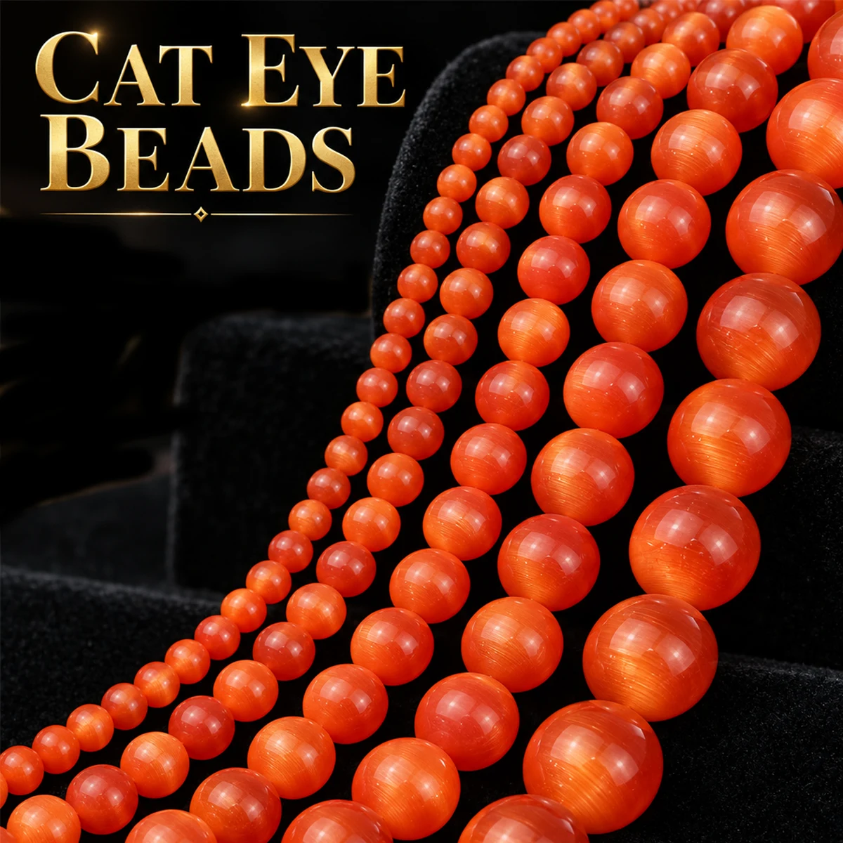 4-12mm 16/19/24/33/47pcs Stone Large Red Cats Eye Spacer Loose Beads For Jewelry Making DIY Bracelets Necklace Accessories
