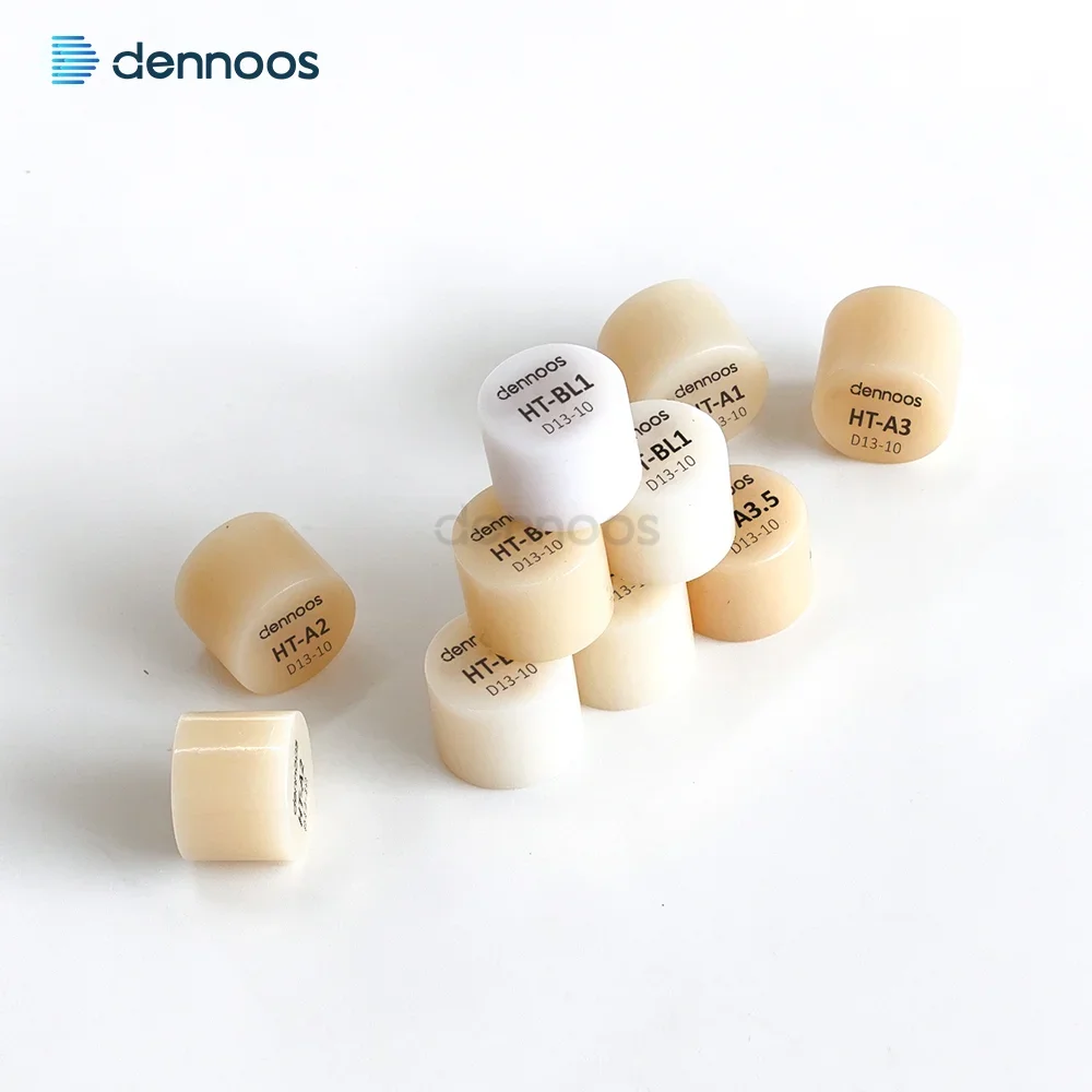 Dennoos 10Pcs Dental Lab Press Lithium Disilicate Glass Ceramic Block Ingots VITA16 For Ultra-Thin Veneer Dental Lab Materials
