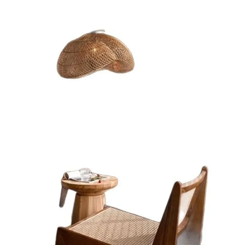 

wabi-sabi wind chandelier, hand-woven personalized art, living room bedroom dining room lamp, homestay tea room rattan lamp