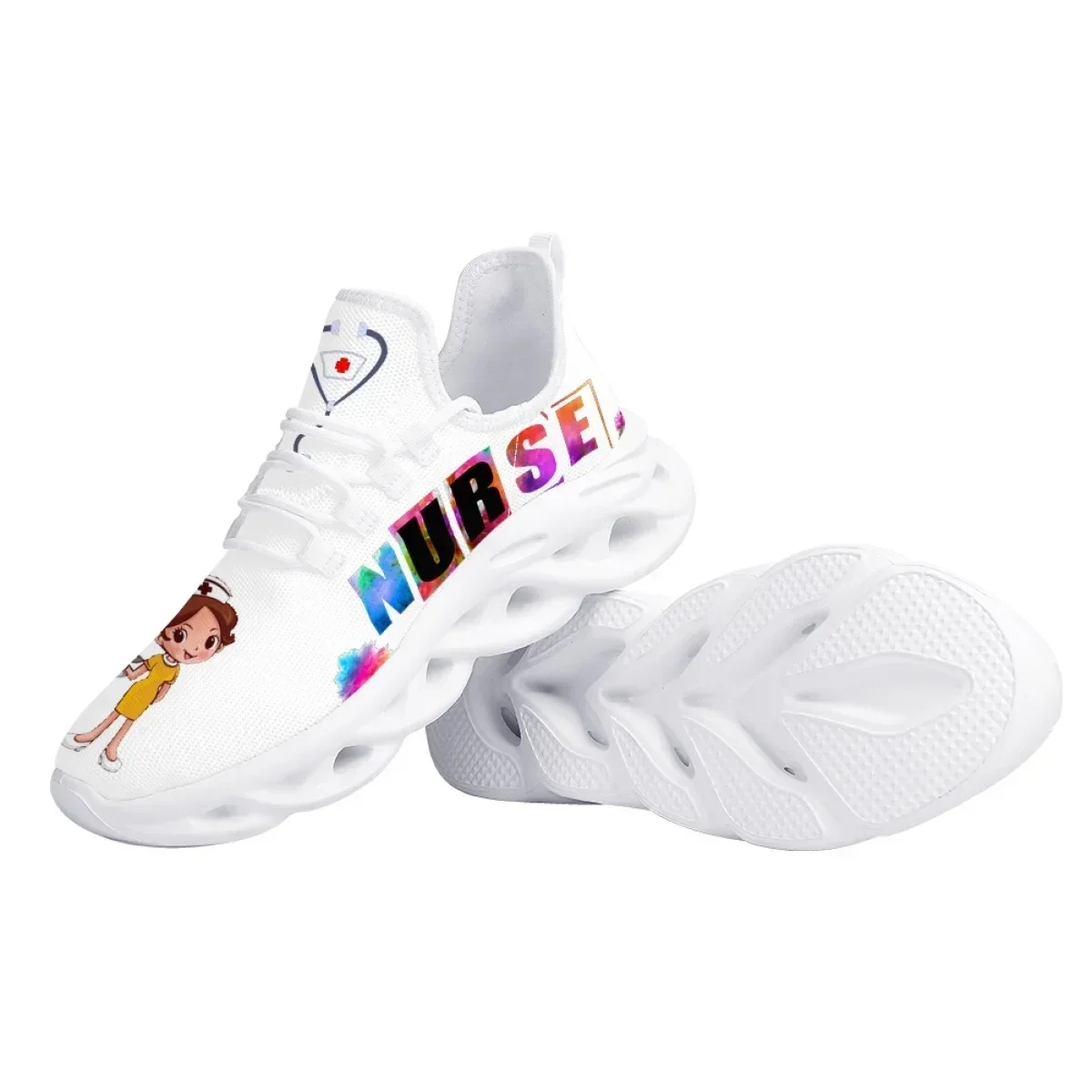 Modne damskie sneakersy pielęgniarskie, oddychające buty do biegania z siateczki dla kobiet, odporne na ścieranie obuwie do chodzenia, 2023