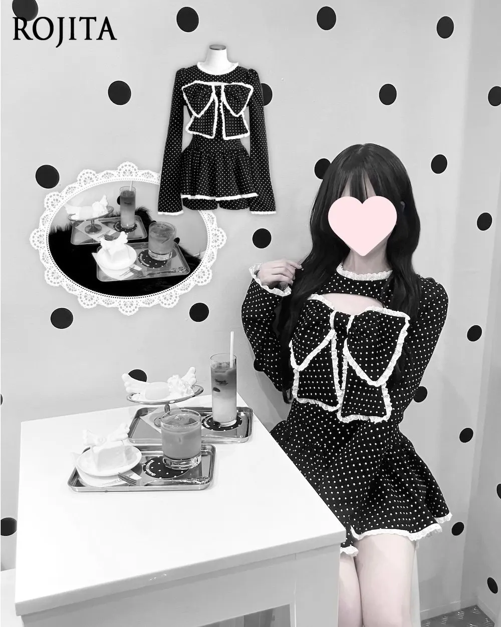 

Японский стиль: комплект из трех предметов для женщин, милый топ с большим бантом и вырезами на груди + сексуальный топ с высокой талией и кружевной короткой юбкой-шортами.