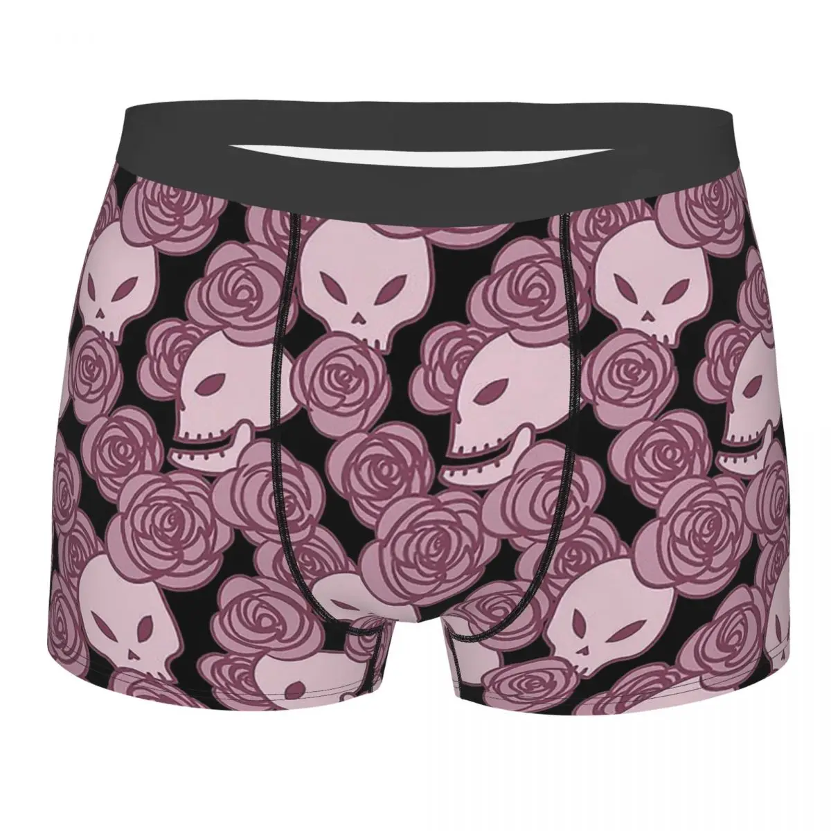 Cartoon Bone And Roses Flower And Skulls Underpants Cotton Panties Men's Underwear Comfortable Shorts Boxer Briefs