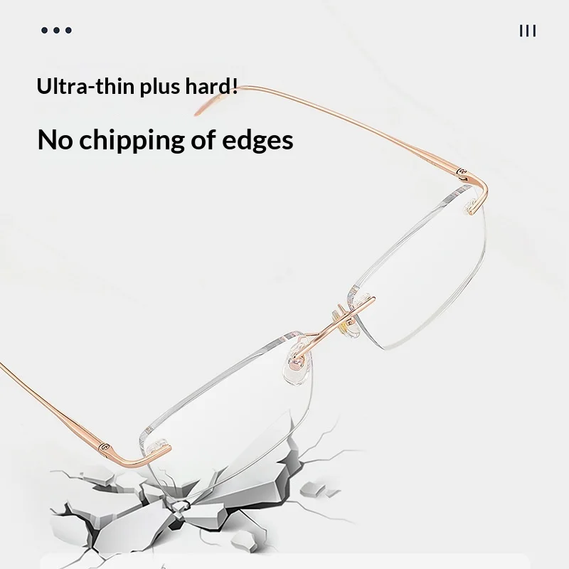 

Высококачественные безрамные очки для чтения с защитой от синего света, женские 4 г, сверхлегкие модные очки для чтения в молодой титановой оправе