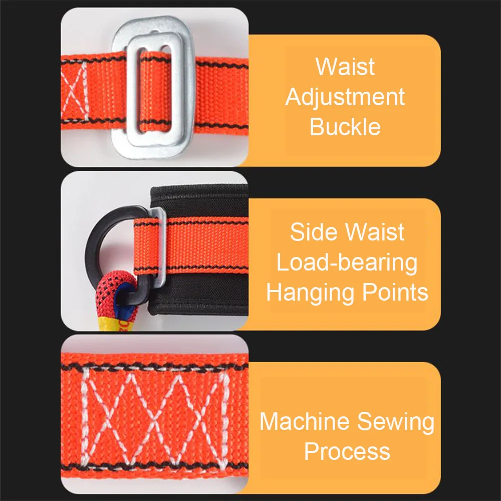 Cinturón de seguridad de una sola cintura para el trabajo, arnés de gran altitud, cuerda de seguridad para escalada al aire libre, entrenamiento de