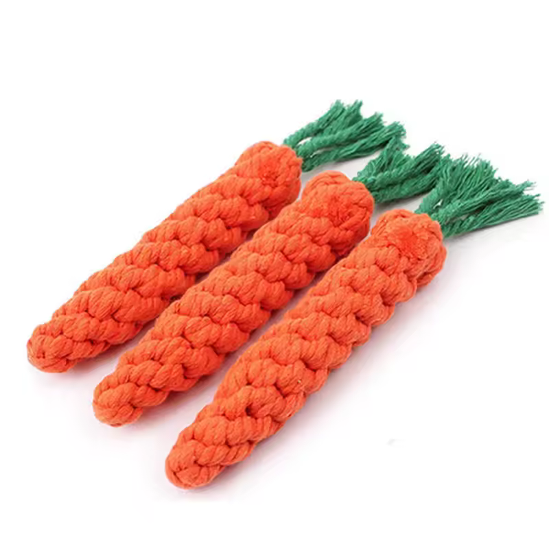 1Pcs Carrot Dog Bite Rope Pet Dog Toys Safe Durable Braided Bite Dog Chew Toys Resistant Puppy Molar Cleaning Teeth Cotton Rope - Image 4