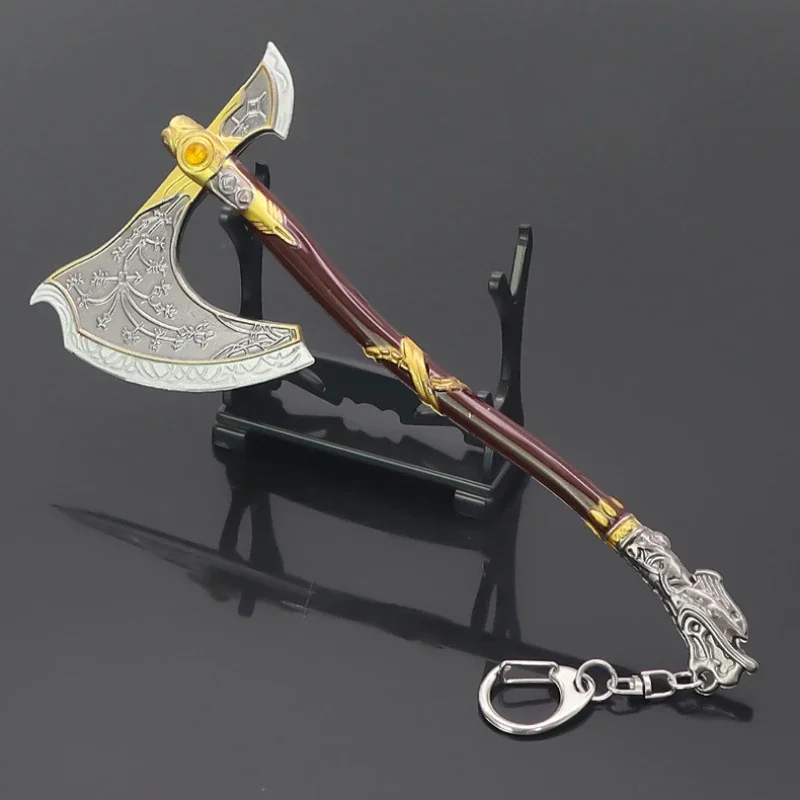 18cm deus da guerra arma periféricos katana o leviatã machado kratos jogo modelo de metal chaveiro periféricos figura de ação presente brinquedo