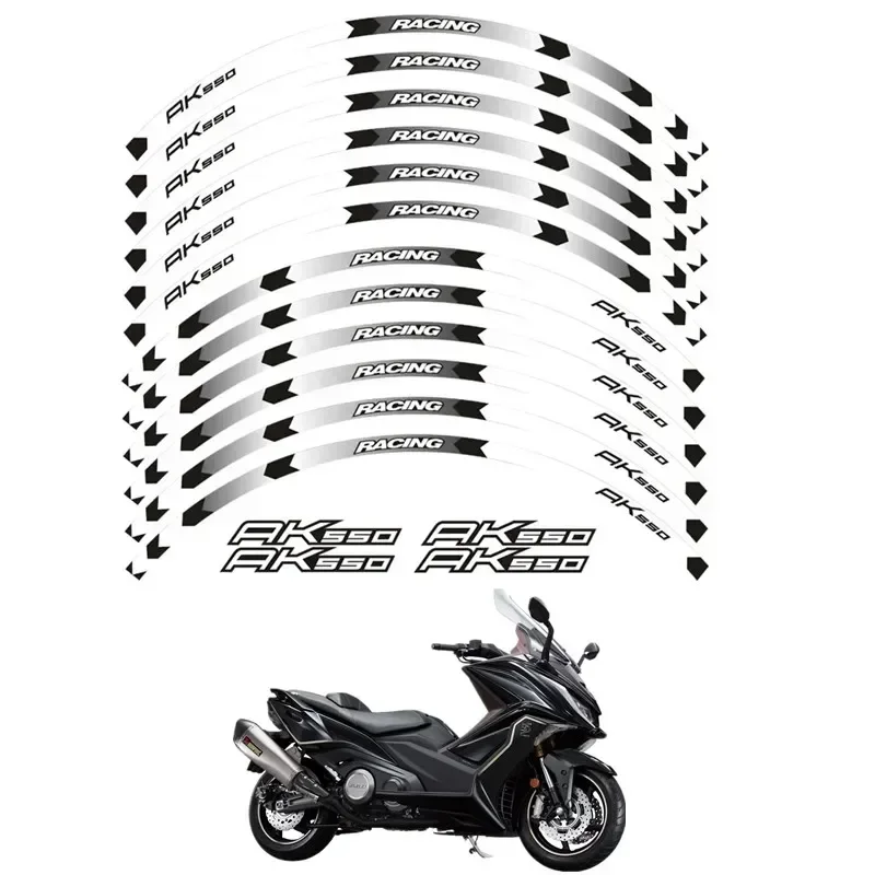 Autocollant de décoration de roue de contour de pièces de moto pour KYMCO AK550 AK 550, autocollant-3