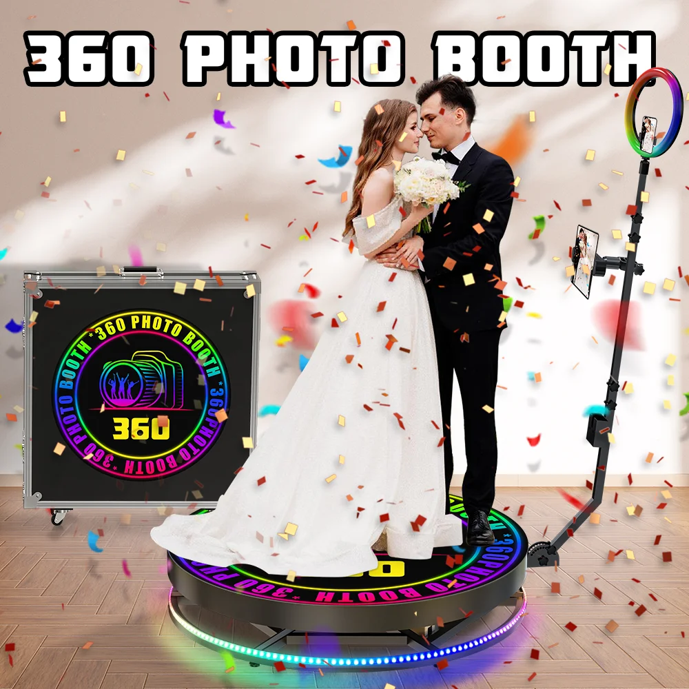 

Spin Camera 360 Photos Booth Cabin 100cm 360 Photo Booth Rotating Machine for Pictures 360 Degree Portable Photo Booth Party