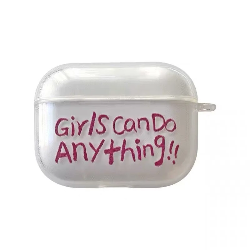 Korea Letter Girl Transparent for Apple Airpods 3 Pro Case Cute Cartoon Airpods 1 2 Air Pods Pro 2 Case Airpods Case 에어팟 케이스