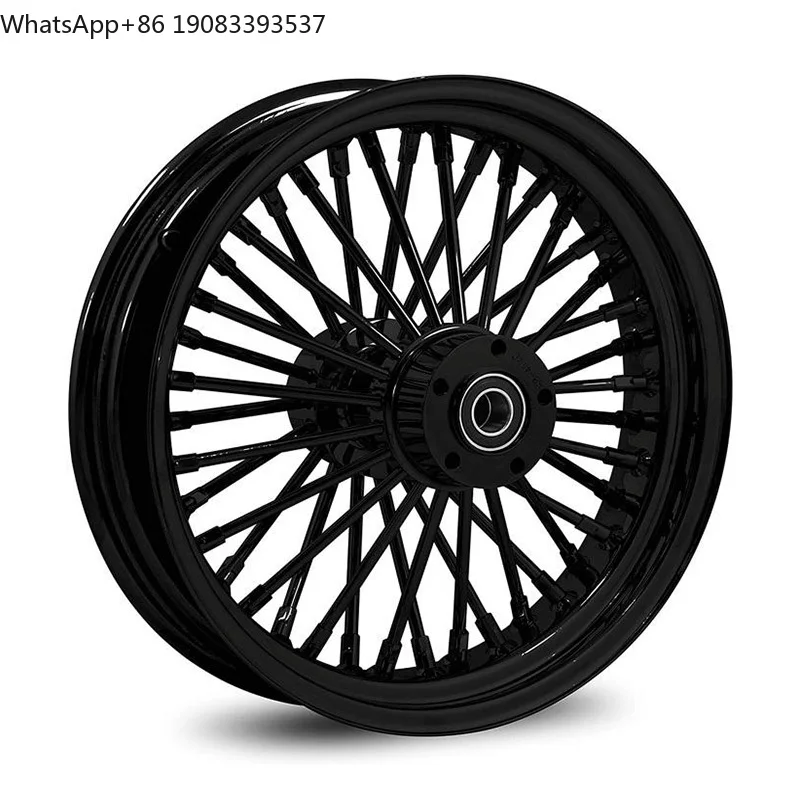 16 Inch Motorcycle Rims Black Color Chrome Spokes 16x3.5 16x5.5 Rear 48 Spokes Dual Disc Motorcycle Wheels for Harley