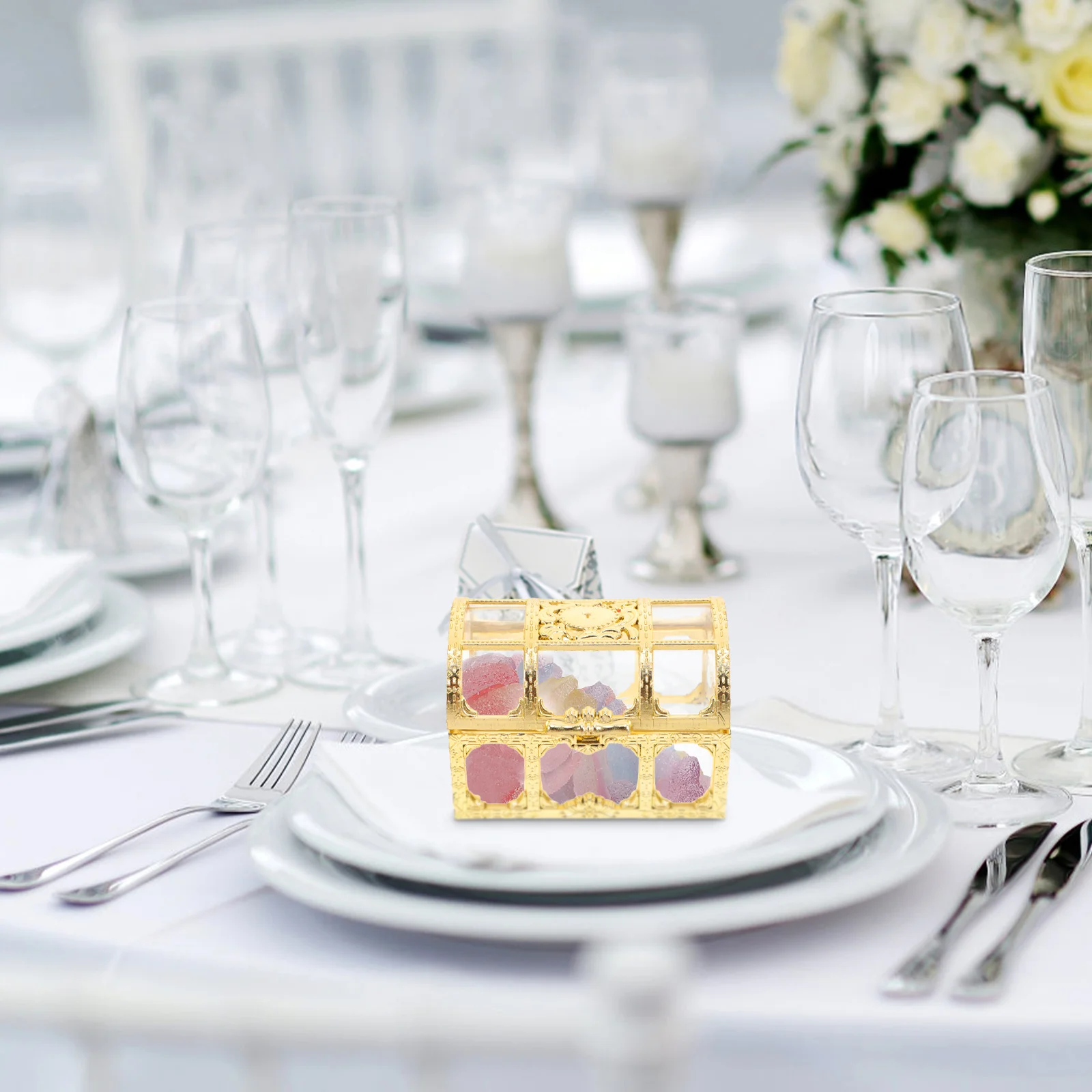 

6Pcs Party Candy Box Sweet Treats Holder Wedding Favor Box for Chocolates Snacks Birthday Festival Celebration Gift