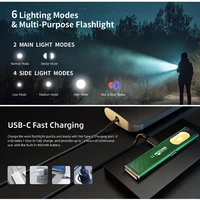 WARSUN T7 LED Torch Portable Mini Flashlight 800LM Rechargeable Pocket Light Magnetic Base Clip Work Light Hiking Fishing EDC 2