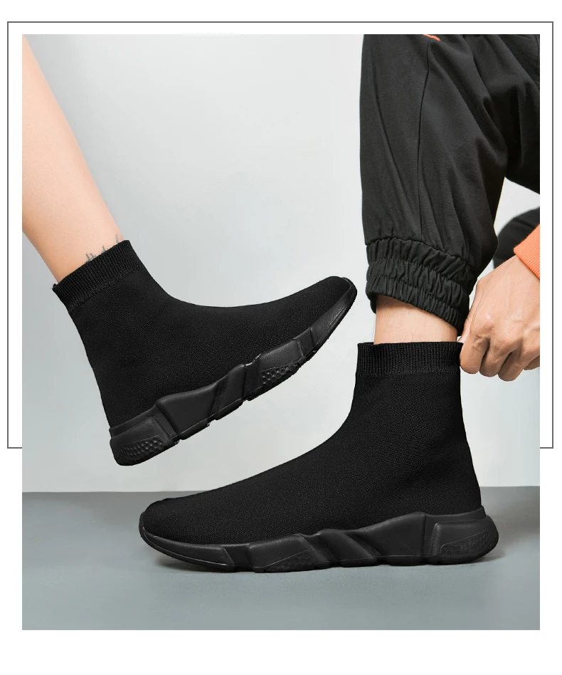 2025, schwarze High-Top-Sneaker für Herren und Damen, klassische Designer-Strick-Freizeit-Sneaker für Herren, modische, bequeme Slip-on-Sportschuhe für Damen – Detail 23