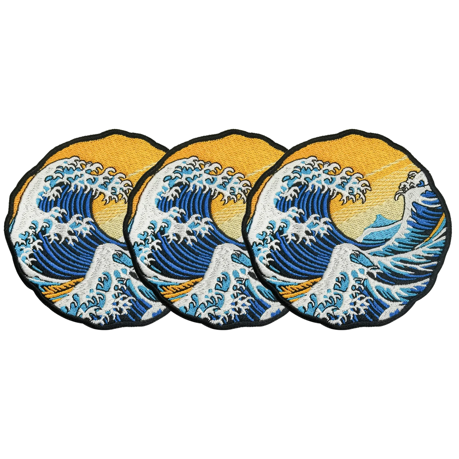 The Great Wave Embroidery Patches for Clothing Sewing Appliques Japanese Culture Katsushika Hokusai Iron on Applique Craft DIY