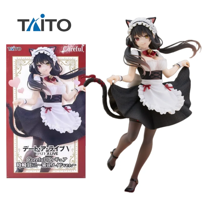 

В наличии оригинальная TAITO Coreful DATE A LIVE Tokisaki Kurumi Cat Ear Maid аниме фигурка модель коллекция подарок на день рождения подарки