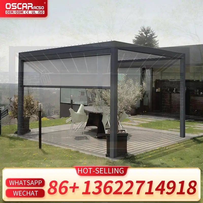 

Small aluminum frame fireproof snow resistant double top 10x12 metal grill pergola outdoor gazebo for poolside garden patio per