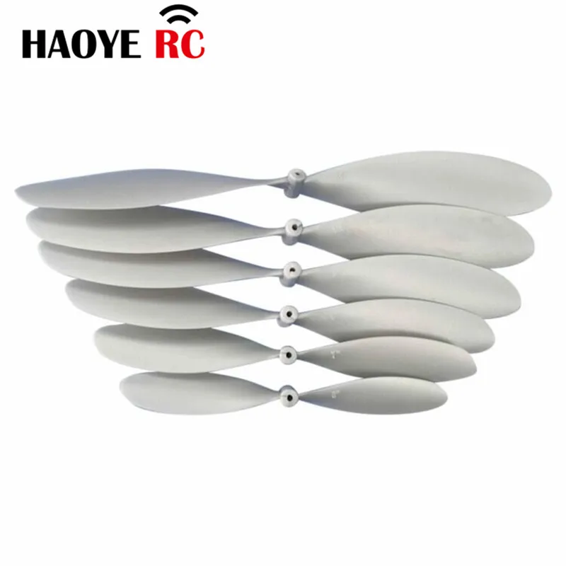 Haoye 10 Pcs Propeller 6-12 Inch For RC Rubber Band Powered Aircraft Model Orange/ Silver grey/Black Color For RC Model Plane