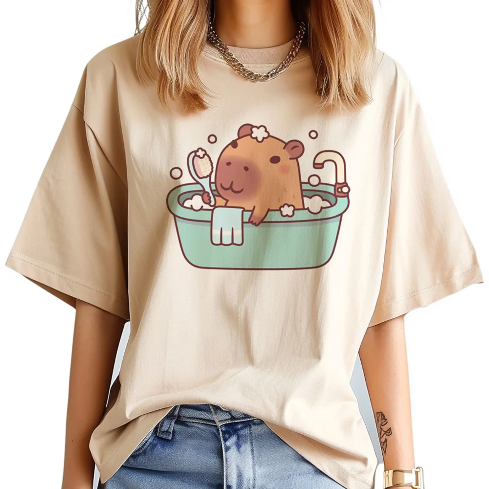 

Capybara Tee women manga harajuku summer t shirt girl designer Japanese 2000s clothes