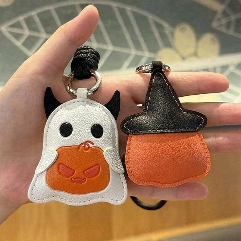 Pumpkin Ghost Pendant Keychain Halloween Cartoon Pu Keychain Suitable For Bag Hanging Decoration Festival Gifts 2026