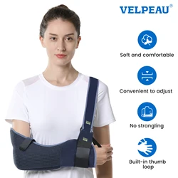 VELPEAU Immobilizzatore per imbracatura da braccio per infortuni al gomito, spalla lussata e supporto per imbracatura da braccio con polsino rotatore medico e confortevole