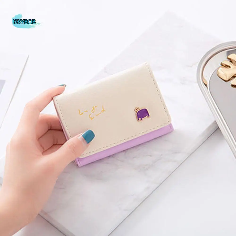 

Card Slots Triple Fold Card Holder PU Leather Multi Card Pockets Card Holder Short Coin Purse Women Wallet Credit Card Clip