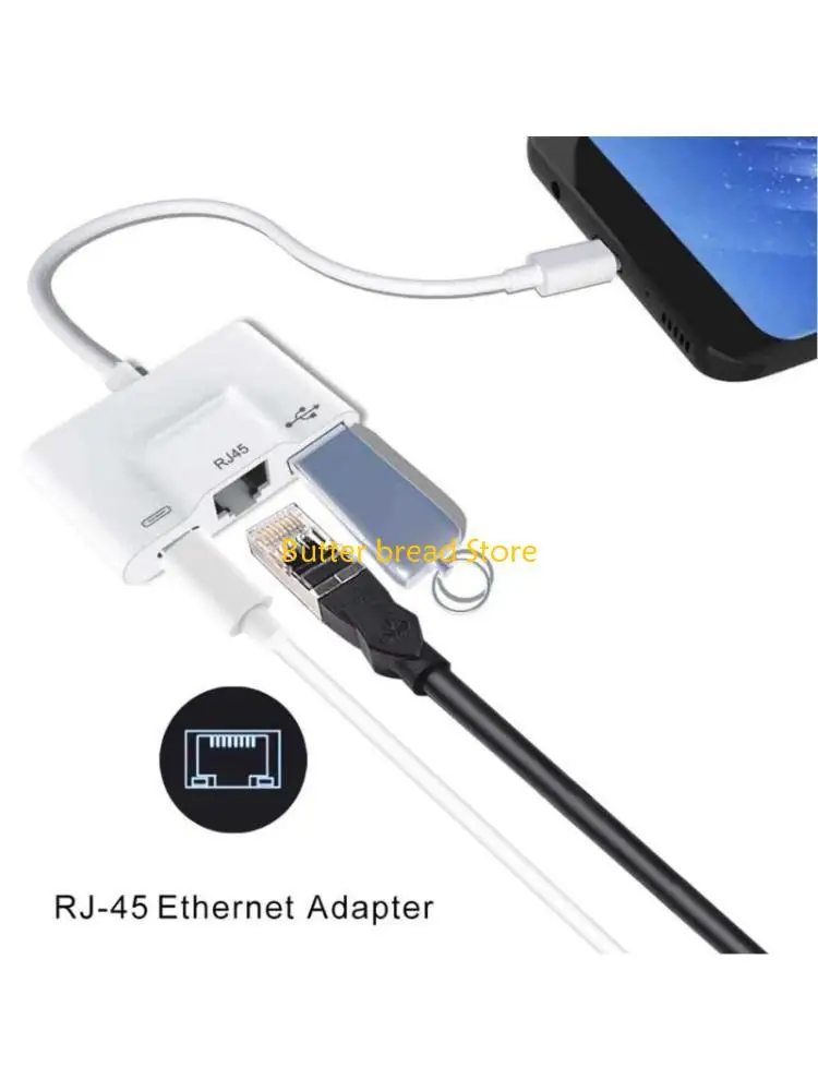 

W89C Адаптер USBC-Ethernet Адаптер USBC-RJ45 OTG для Ethernet