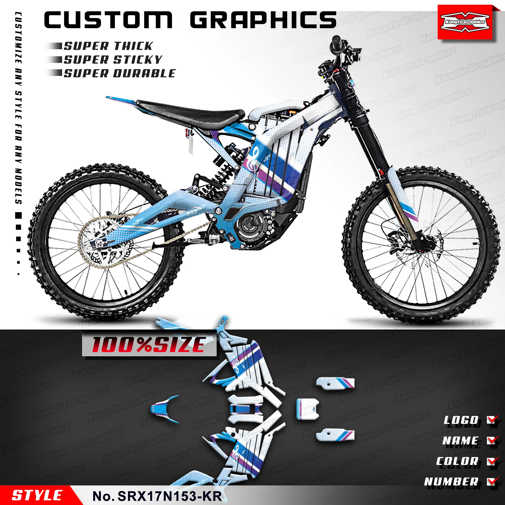 

KUNGFU GRAPHICS Stickers Set Graphics Kit for Light Bee S LBX 17 18 19 20 21 2022 2023 2024 2025 Segway X160 X260 , SRX17N153-KR