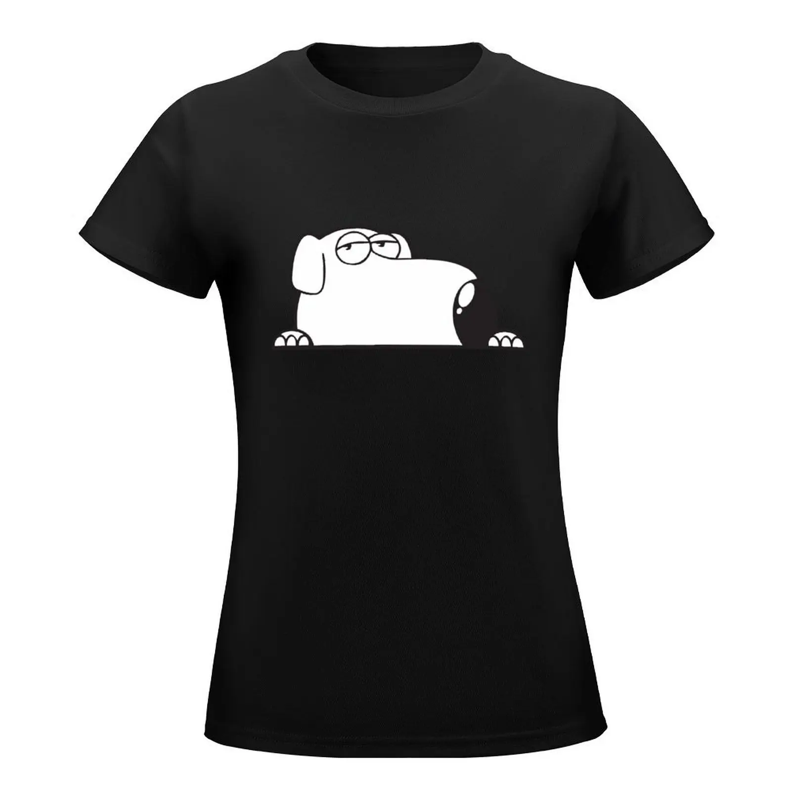 Brian Dog Peeker Cartoon Funny T-Shirt funny oversized clothes for Women