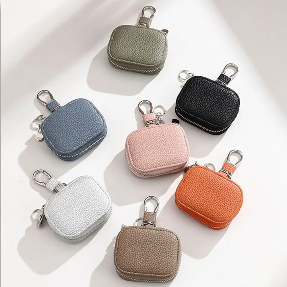 Gifts Waist Hanging Key Wallets PU Leather Portable Coin Purse Earbud Carrying Case Universal