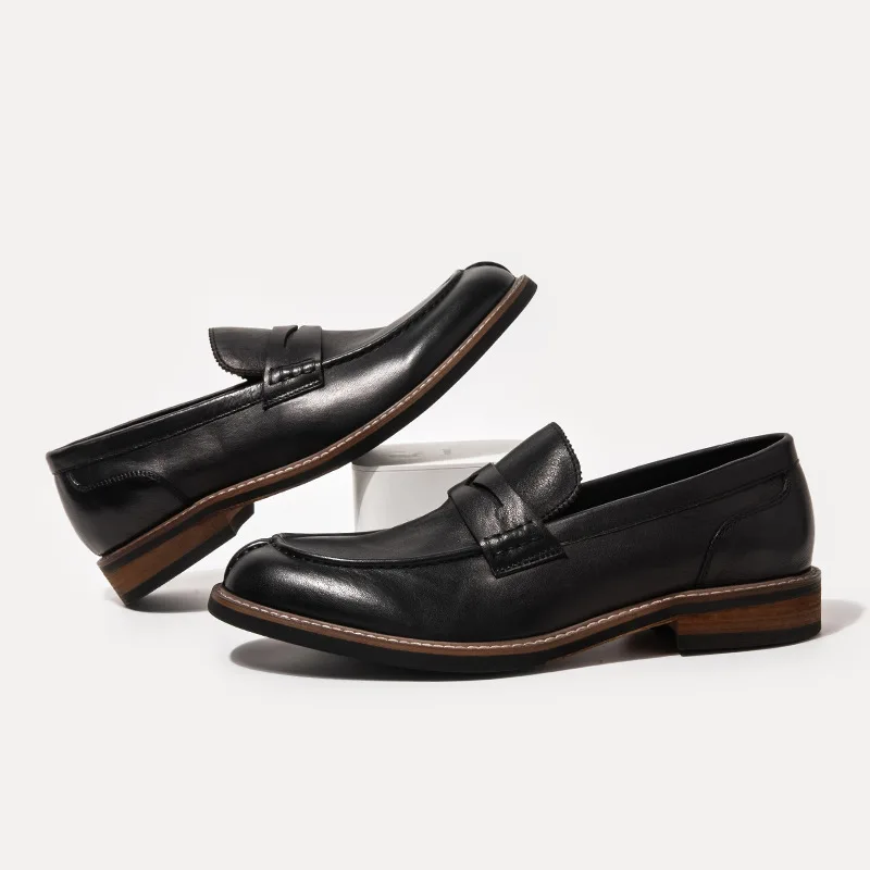 YETTIES Men's Top Grain Leather Vintage Burnished Dress Shoes | New Business Casual Classic Handcrafted Formal Oxfords - view 2