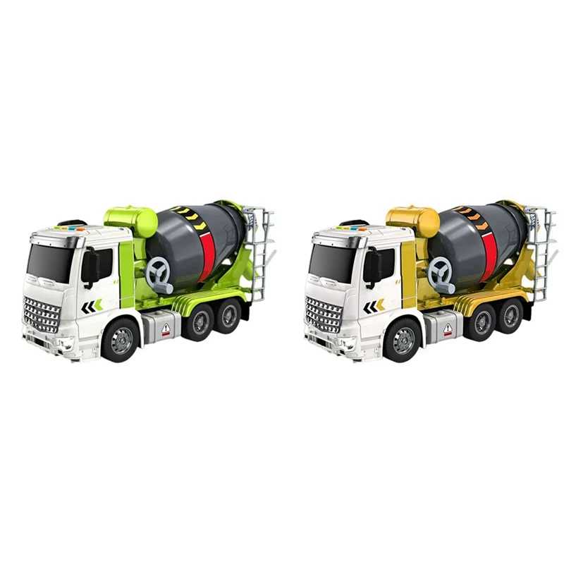 Simulation Engineering Truck Inertial Cement Mixing Discharge Acousto-Optic Concrete Set Toy Car For Kids 2 Years Old