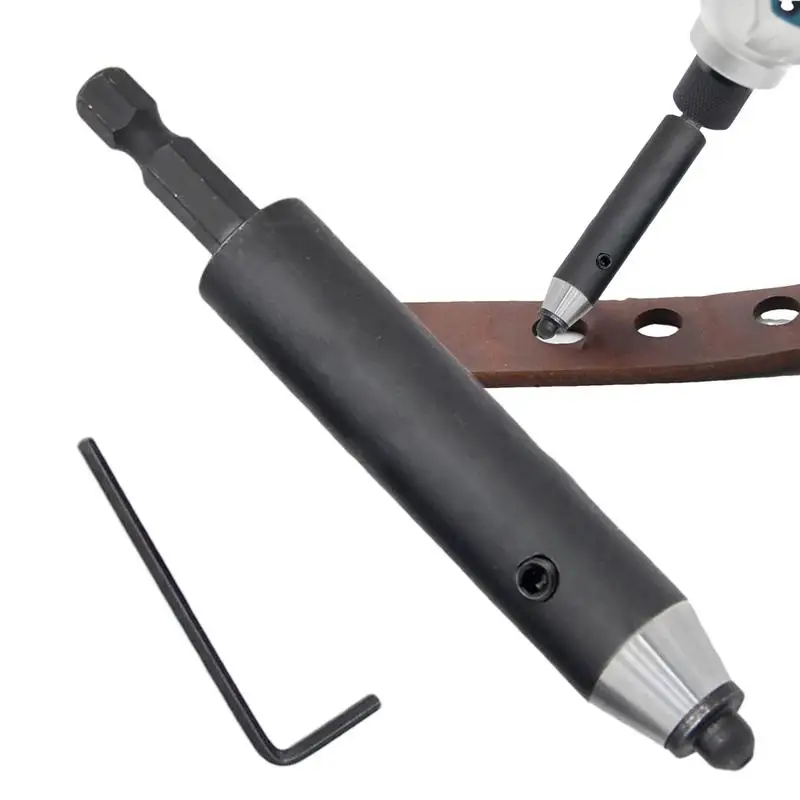 Leather Hole Punch Tool Leather Hole Maker 0.39/0.59 Inch Revolving Round Hole Puncher Electric Drill Accessories for DIY