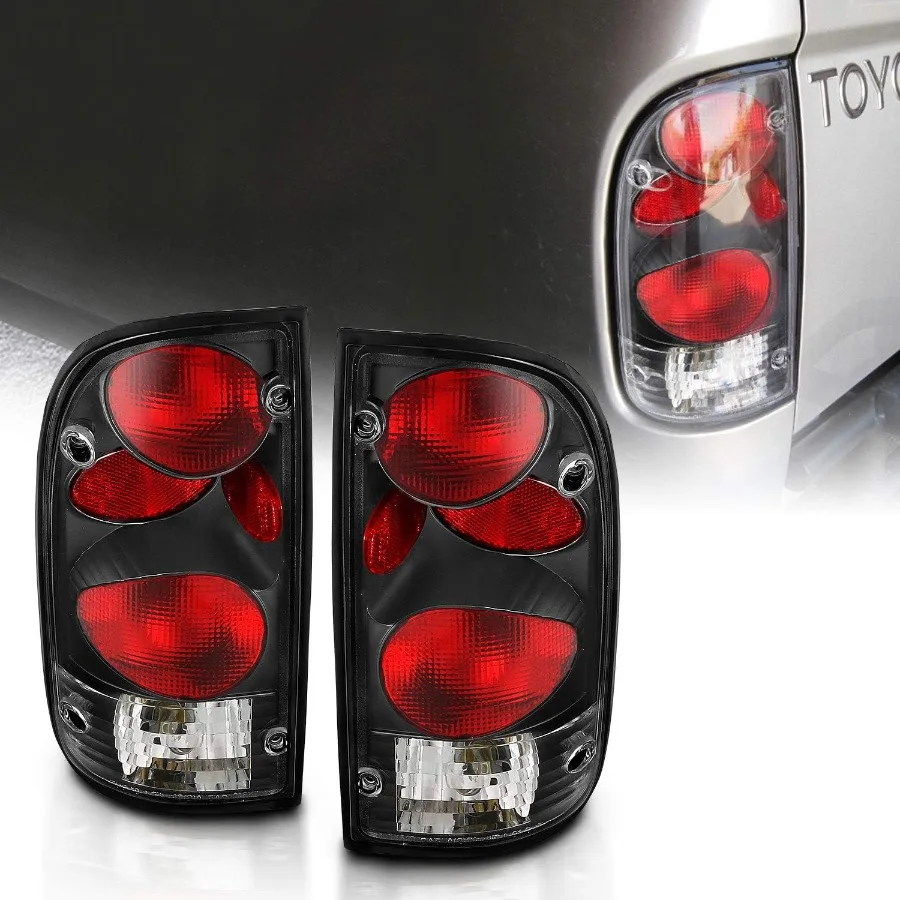 

For 19952000 Tacoma Black Replacement Tail Lights Set with Bulb and Harness for Passenger and Driver Side Durable Automotive L