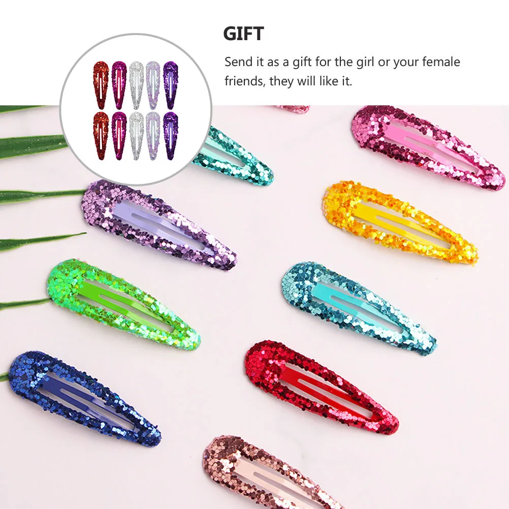 

50Pcs Drop Shape Hair Clips Solid Alloy Snap Hairpins Easy Wear Woman Hair Clip for Parties Weddings and Beach