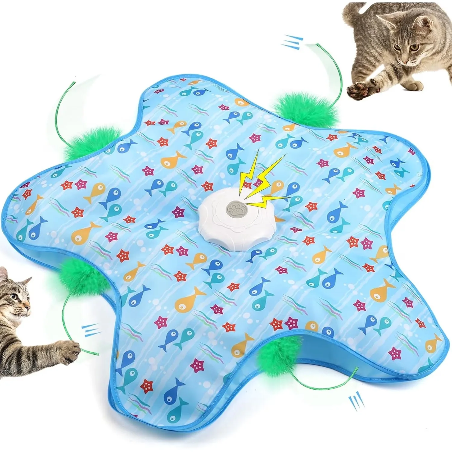 USB-Aufladbares Interaktives Katzenspielzeug, 3 Intelligente Modi, Automatisches Selbstunterhaltungsspielzeug für Hauskatzen, Kaubeständiges Kätzchen-Spielzeug, Ideal zur Langeweile-Bekämpfung, für