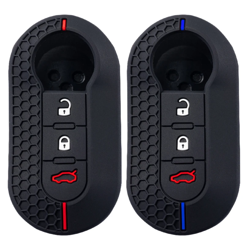 Silikon Auto Schlüssel Shell Fall Fob Für Fiat 500Panda Punto Bravo Doblo Peugeot Boxer Citroen Relais Fiat Ducato Lancia Musa