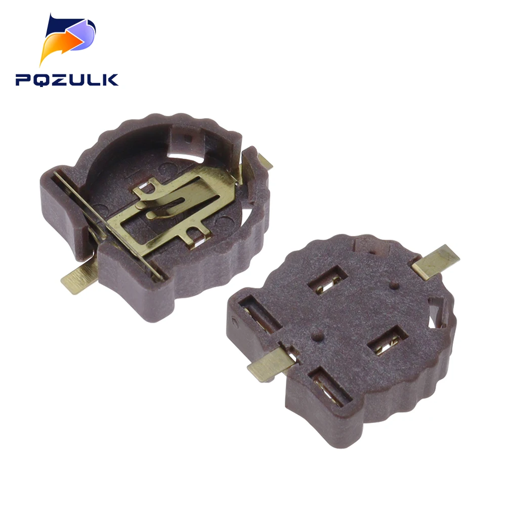 10PCS BS-1220-2 CR1220 CR1225 3V Button Battery Holder SMD Package Gold Plating