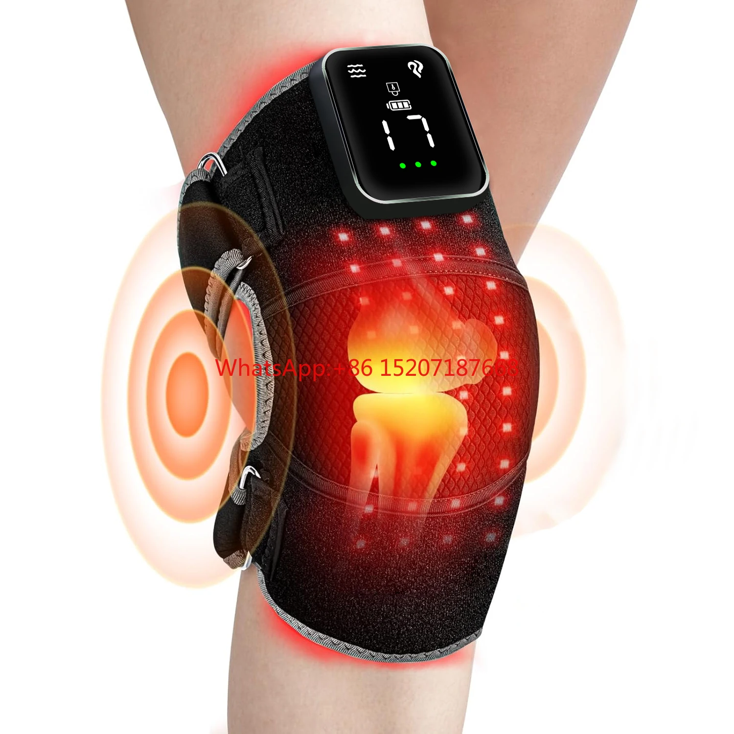 

Custom Red Light Therapy Vibration Knee Brace Massager with Heat and Red Light Therapy