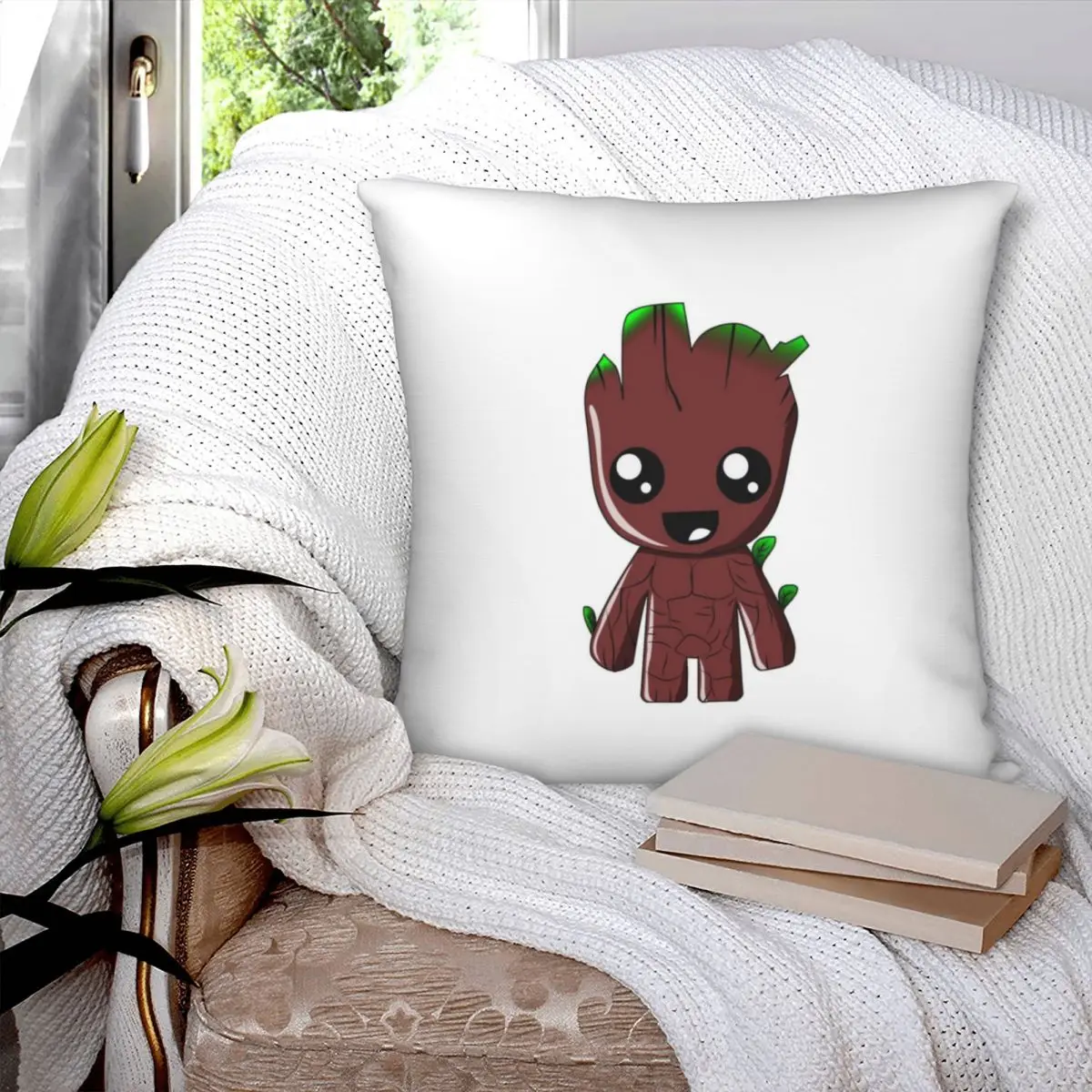 Groot Baby Square Pillowcase Polyester Pillow Cover Velvet Cushion Decor Comfort Throw Pillow For Home Sofa