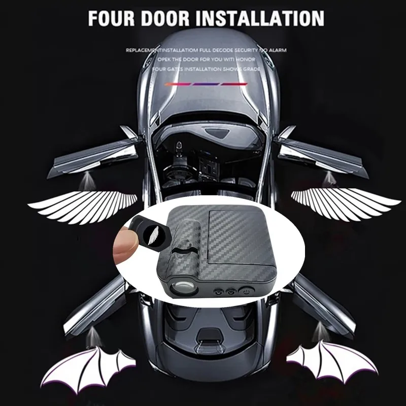 

2Pcs Car Angel Wings Wireless Car Door Welcome Courtesy Shadow Projector Lamp LED HD Logo Light Cars Accessories