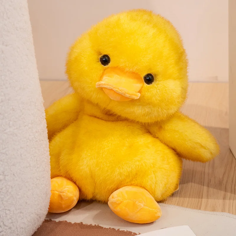 Duck Plushie Cute Yellow Duck Plush Toy Fluffy Comfortable Feel Stuffed Animals Duck Pillow Kids Toy Birthday Gift Room Decor