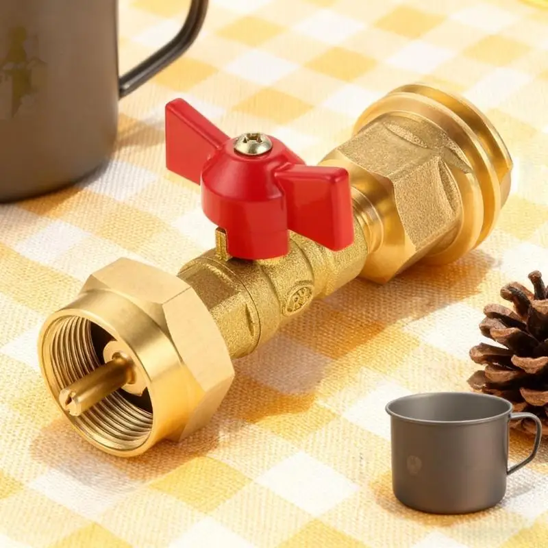 

340F Адаптер для заправки газа Металлические фитинги Конвертер газовых баллонов Аксессуары для кемпинга