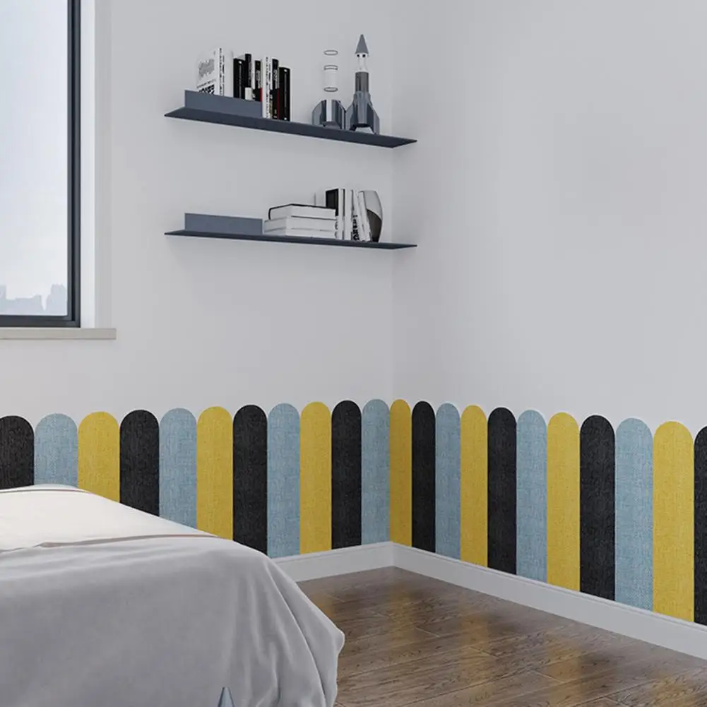 Anti Collision Wall Padding for Kids DIY Wall Paneling Self-Adhesive Protective Wall Panel Headboard for Playroom Nursery