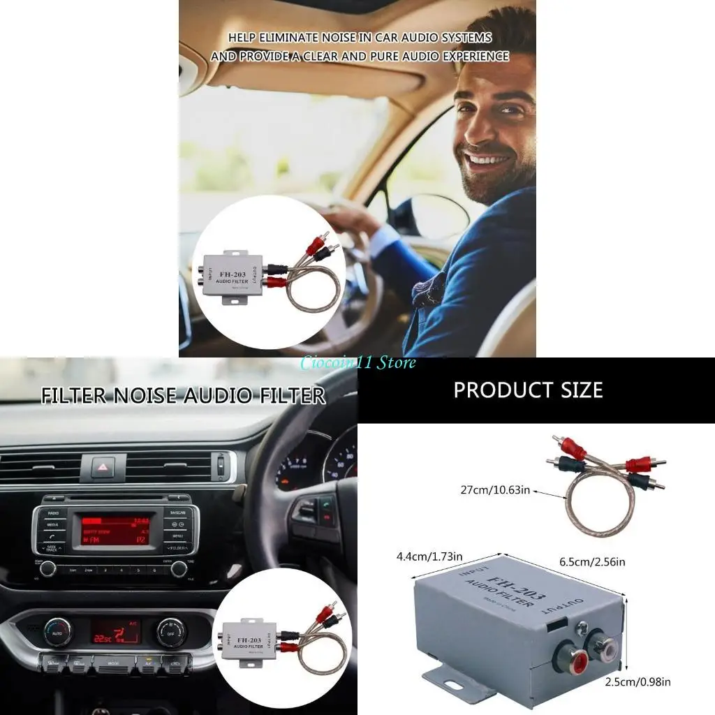 

Y1UB Noise Ground Isolator Filter Car Stereo Line Amplifier Filters