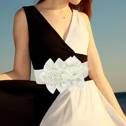 Flower Waistband Fashion Waist Belts Women Stretch Waistband Flower Decoration Wide Waist Belt Dress Suit Decorative Waistband