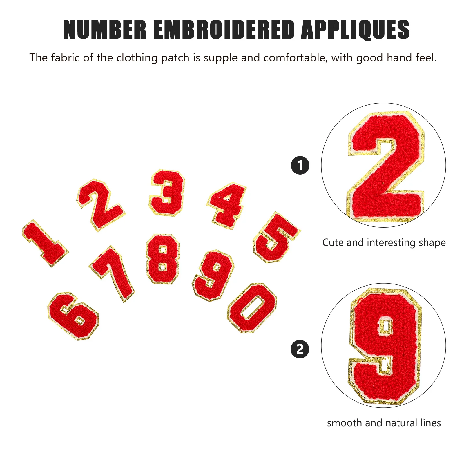 

10Pcs Number Embroidered Decorative Repair Patches Appliques for Clothes Bags Hats DIY Clothing Accessories Number Patches