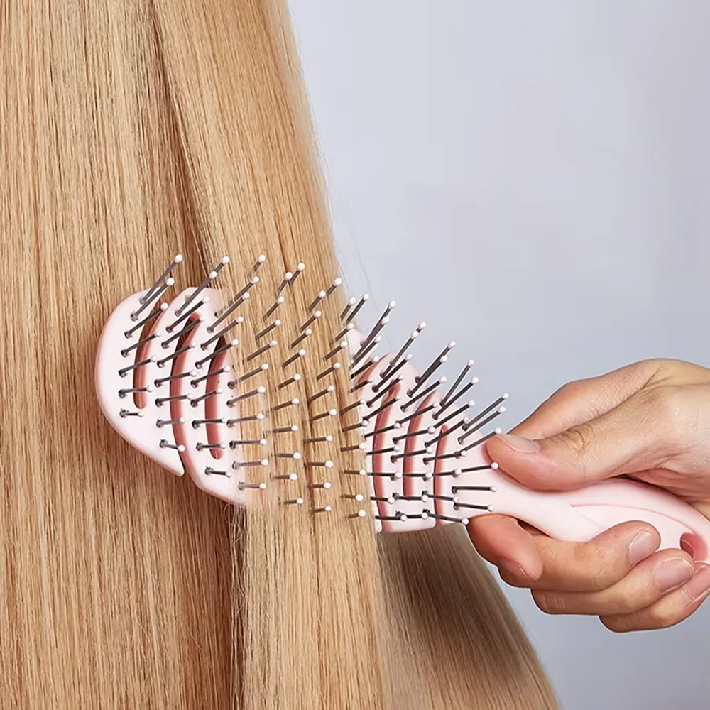 Curved Hollow Quick Drying Pork Rib Comb for Household Use Suitable for Both Dry And Wet Use Hair Comb for Both Men and Women