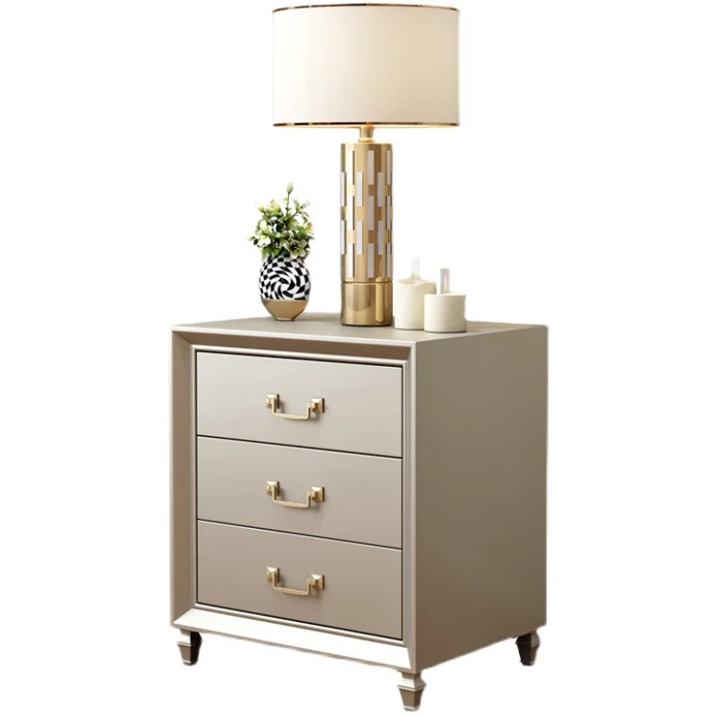 

Modern light luxury bedroom bedside cabinet Solid wood Internet celebrity chest of drawers Multifunctional mini storage