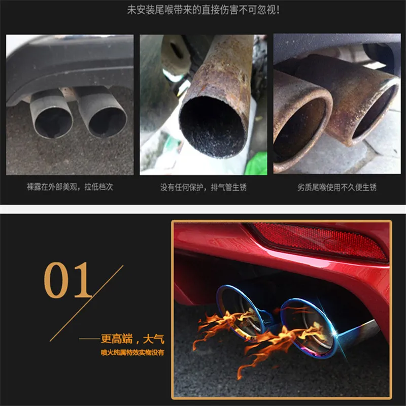 Accessories 2pcs Tail Muffler Exhaust Rear Pipe Tip For BMW 5 Series 528i 530i 535d 535i F10 F18